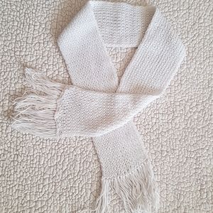 Knitted White Scarf